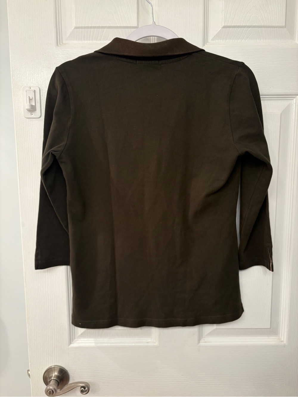 Burberry 3/4 Sleeve Olive Polo Shirt - Picture 2 of 7